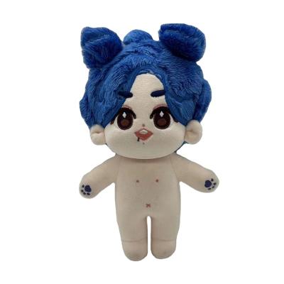 China TOYS OEM Custom Handmade Cotton Fried Human Toy Naked Blue Hair Baby Ammo Wool Doll Replacement Figure High for sale