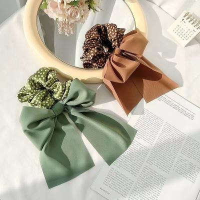 China Fashion Summer High Quality Luxury Ladies Hair Accessories Elastic Band Scrunchies Bulk Hair Ties With Bow for sale