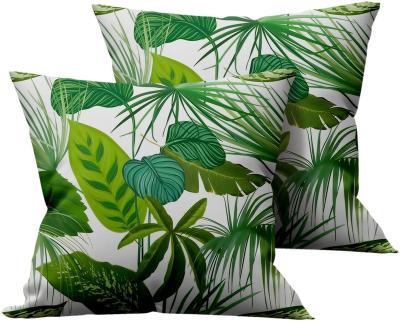 China Anti Dust Mite Cushion Home T Short Plush Decorative Tile Covers 18x18 Inch Vintage Green Leaf Cushions For Sofa for sale