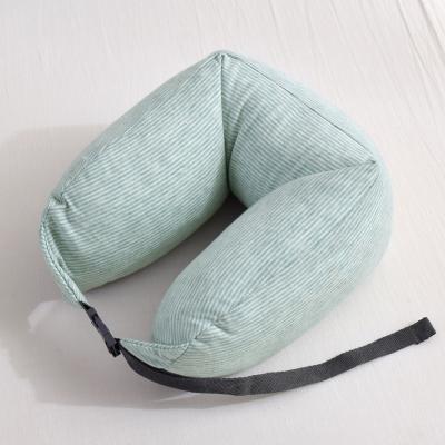 China Lightweight Cotton U Shaped Pillow Pure Cotton Massage Airplane Pillow Travel Neck Recline Adjustable for sale