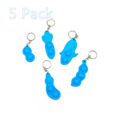 China 5-pack fidgety person key chain play toy,bubble fidgety person sensory toy,anxiety stress reliever desk toy for kids adults for sale