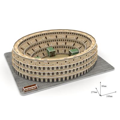 China Cartoon Toy Famous Building Series 3D Puzzles For Adults Children Italy Rome Colosseum Architecture Kits Model for sale