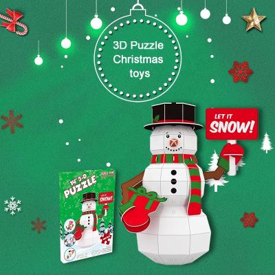 China Cartoon Toy Santa Gift 3D Puzzle Christmas Toy Snowman Puzzle For Children for sale