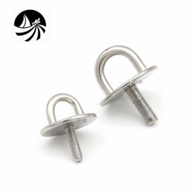 China Strainless Steel Welded Boat Fittings Marine Hardware Welded Round Eye Plate With Thread Stud /Yacht Boat Fittings for sale