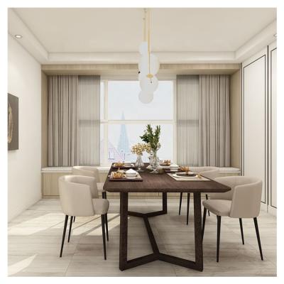 China The first floor is made of cowhide and all metal frame surface optional cover material fabric upholstered wood velvet dining chair for sale