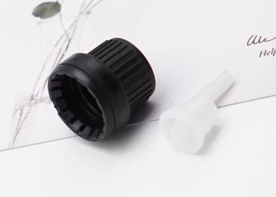 China CRC Plastic Screw Cap With Insert For Glass Bottles 18mm Black Tamper Evident Cap for sale