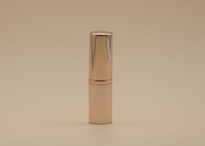 China Bright Rose Gold Lip Balm Tubes , Aluminum Lipstick Tube Plastic Inner for sale