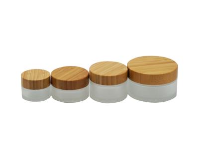 Chine Pots cosmétiques en verre de luxe en bambou naturels de la crème 30g à vendre