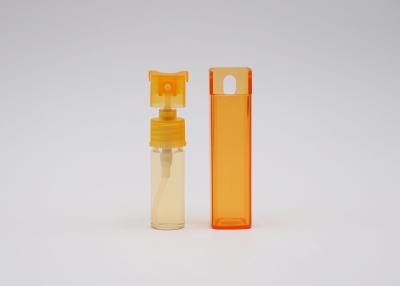 China Parfüm-Zerstäuber-Flasche der grünes orange Quadrat-Plastik-Reise-10ml zu verkaufen