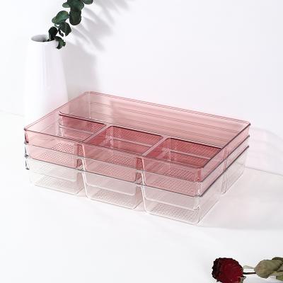 China Wholesale Viable Stacked Acrylic Organizer Tray Box Divider Clear Box Office Stationery Box for sale