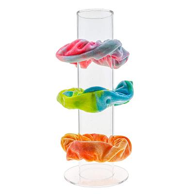 China Figures Stands Girl Teen Gifts with Clear Organizer Bracelet Holder Acrylic Stand Lid Scrunchies Jewelry Scrunchy Display Stands for sale