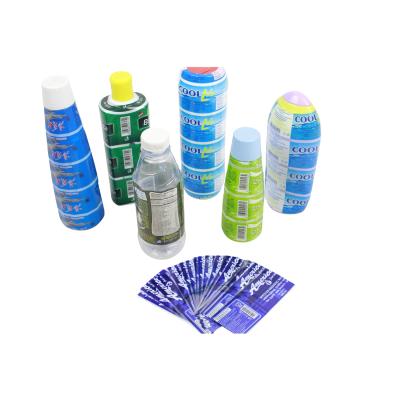 China Waterproof Clear PVC Label Roll High Shrink Wrapping Tape PVC Shrink Film Label Printing PVC Shrink Label for sale