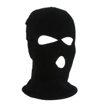 China Wholesale JOINT 3-Hole Knitted Full Face Hat Winter Balaclava Hat Outdoor Cycling Ski Mask for sale