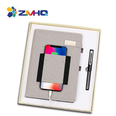 China High Grade Printed Cover 12000mAh Power Bank Notebook With Cable Charging , Recording for sale