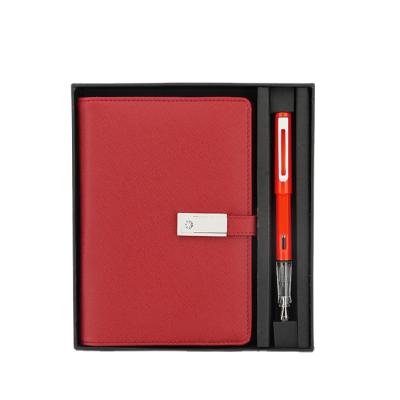 China Deboss Promotion A6 Loose Leaf Power Bank Rechargeable Notebook With USB Flash Drive for sale