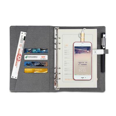 China Multifunctional Deboss Power Bank Diary Planner Notebook for Office Use/Gifts for sale