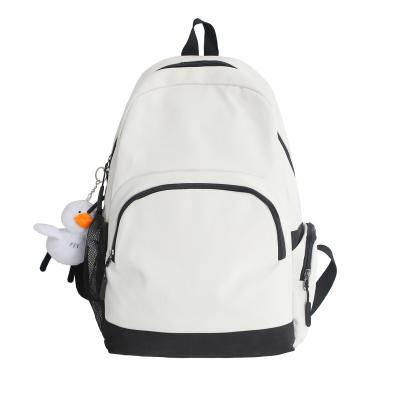 China Backpack Student Discount Waterproof Single Nylon Black White Black Customized Logo Back Bag for sale