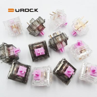 China Soft Keyswitch Durock Mechanical Keyboard Linear Switch With Pom Pink Stem Pre-Lubed Linear Keyboard Switch For Mechanical Keyboard for sale