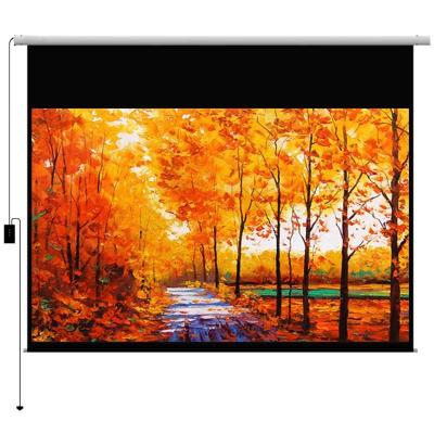 China Home Theater 100inch Projection Screen Electric Aluminum Motorized Projector Screen for sale