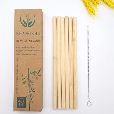 China The 12 Minimalist Wooden Drinking Straws BPA Eco-friendly Biodegradable Organic Bamboo 100% Natural Reusable Freely Include 1 Cleaning Brushes for sale