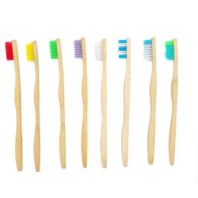 China Reusable Vegan Wave Curl Handle Eco Friendly Organic Biodegradable Natural Bamboo Toothbrush Charcoal for sale