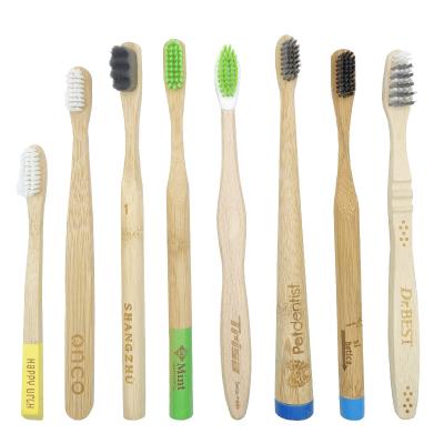 China Factory direct sales disposable custom logo plus size biodegradable natural organic bamboo wood toothbrush for sale