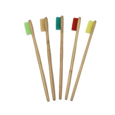 China Wholesale Eco Friendly Adult Travel Biodegradable Bpa Logo Soft Bamboo Toothbrushes Custom Made Free for sale