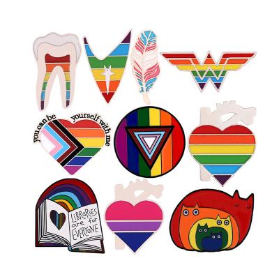 China Europe creative teeth love books rainbow series styling gift ornaments enamel lapel pins brooch metal badge for sale