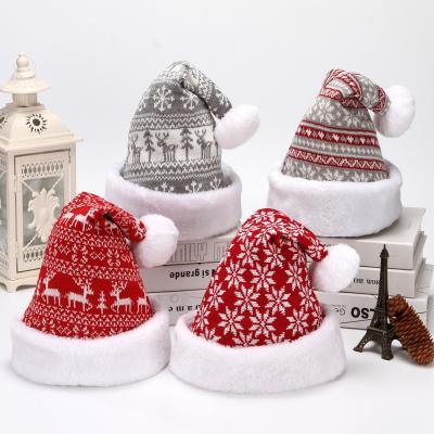 China Wholesale Casual Hat Fashion Christmas Knit Santa Hats Adult Hats Winter Holiday Decoration Gift for sale