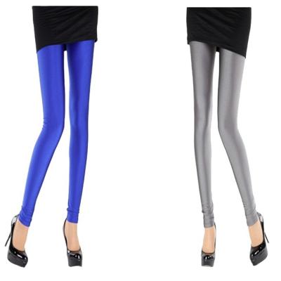 China Autumn and winter antibacterial wholesale women's artificial leather gaiters smart blue women's tight pants for sale