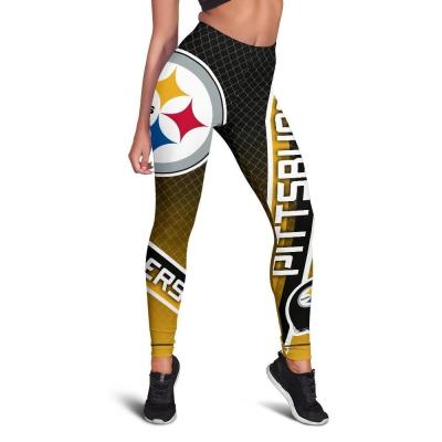 China High Quality Breathable Women Sport 3D Football Team Yoga Pants High Waist Fitness Nfl Digital Printing Gaiters for sale