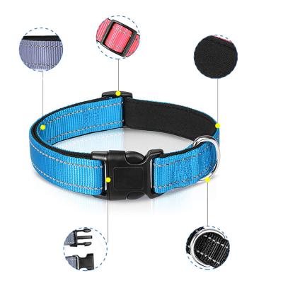 China Amazon Best Seller Breathable Reflective Adjustable Soft Neoprene Padded Nylon Training Cat Dog Collar for sale