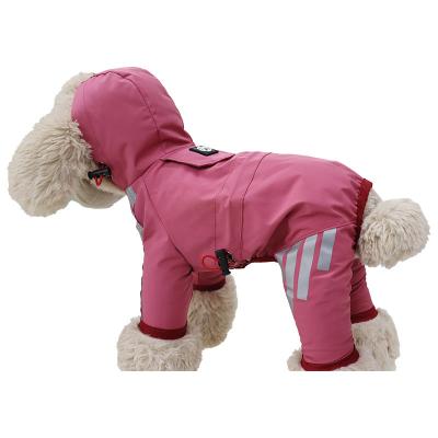 China Viable Puppy Jacket Hoodie Quadruped Waterproof Pet Clothes Breathable Dog Raincoat Reflective Marks for sale