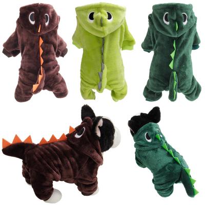 China Pet DIY Cosplay Costume Party Halloween Dinosaur Shape Winter Cute Puppy Stocked Clothes Dog Hoodie for sale