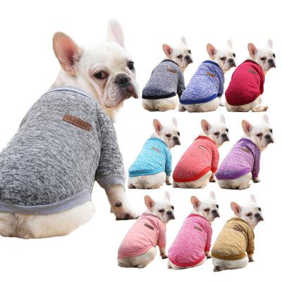 China Soft Stocked Puppy Hoodies Dog Apparel Knit Warm Sweater Pet Winter Knitwear Clothes for sale