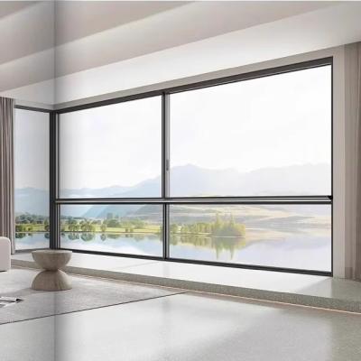 China 130-serie Suspended Six Track Thermal Break Sliding Window Aluminiumlegering 6063-T6 Villa Gesloten Balkon Vloer tot Plafond Glas Te koop