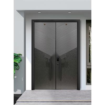 Chine Porte d'entrée en acier inoxydable moderne porte extérieure serrure intelligente porte d'entrée pour porte de maison à vendre