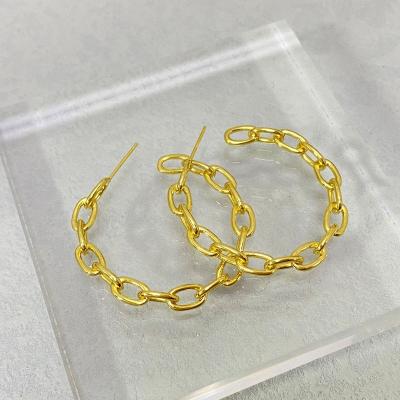 China Trendy high-grade exquisite pure copper gold chain avant-garde personality pull wind temperament earring for women for sale