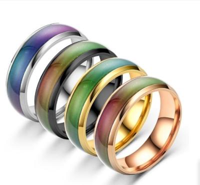 China High quality European and American heat men's ring luster seven color joint temperature fashion ring light changing feeling for sale