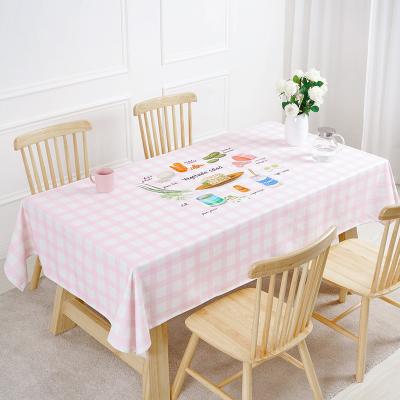 China Restaurant Plaid Waterproof 100% Polyester Party Tablecloth for sale