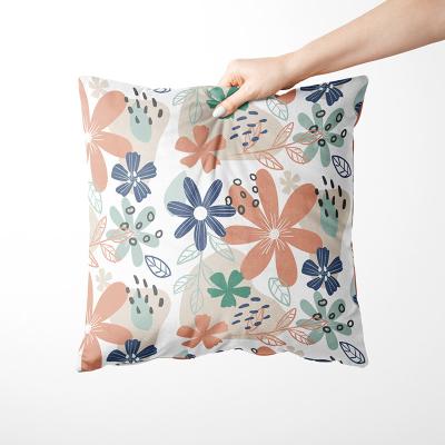 China Farmhouse Decorative Pastoral Flower Cushion Velvet Short Sofa Pillow Cover 40x40 for sale