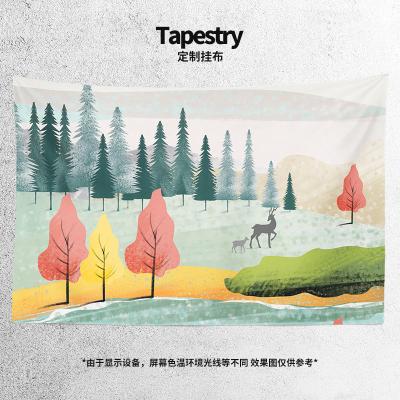 China Simple American background cloth cartoon illustration bedroom bedside wall cloth transformation dormitory original rental decoration for sale