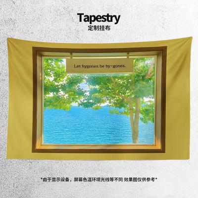 China Bedside Simple Fresh Visual Decoration Cloth Background Extension Garden Window Cloth Dormitory Room Transformed Tapestry for sale