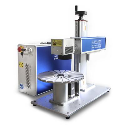 China Laser Metal Engraving Machine 20w 50w Fiber Laser Marking Machine With Customized Pen Conveyor Belt for sale