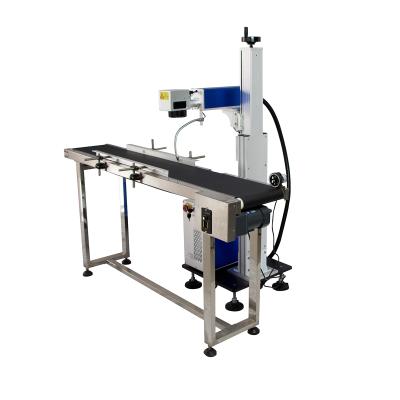 China Laser Marking Portable 30W 50W Automation Assembly Line PVC Tube Online Flying Laser Marking Machine for sale