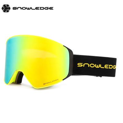 China Custom Ski Equipment Snowledge 197C Logo Snow Fog Photochromic Lenses Anti Polarized Ski Goggles Design Magnetic Ski Goggles Snowboard Goggles for sale