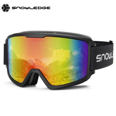 China Skiing/Snowboarding Snowledge 08 Anti Fog 100% UV Protection OTG Men Women Best Price Sports Goggles Snow Goggles Cylindrical Ski Goggles Red Mirror for sale