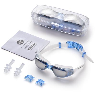 China Anti Fog Silicone Soft Vision Anti Fog Soft Clear UV Protection Nose Bridge Kids Swimming Goggles for sale