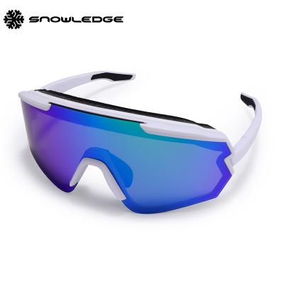 China Quick Exchange Glasses Snowledge 500B Sunglass Cycling Sports Glasses 3 Interchangeable Glasses With Strap Custom Logo Mounting Driving Bike Glasses for sale