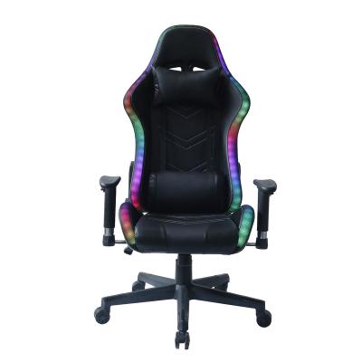 China Computer leather chair (height) adjustable red green blue gaming chair lights for sale